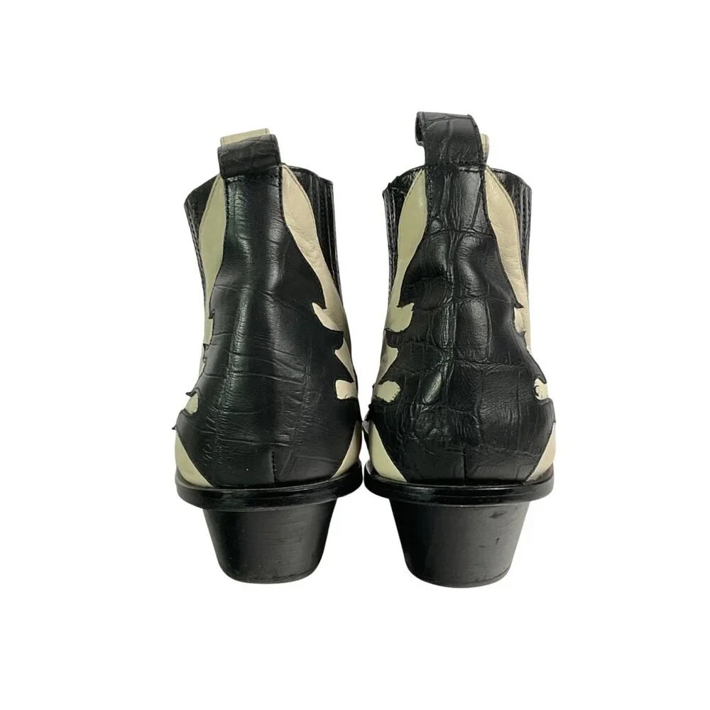 Cruda Sustainable Two Tone Western Ankle Boots Pointed Toe Men's 42 (US 9)